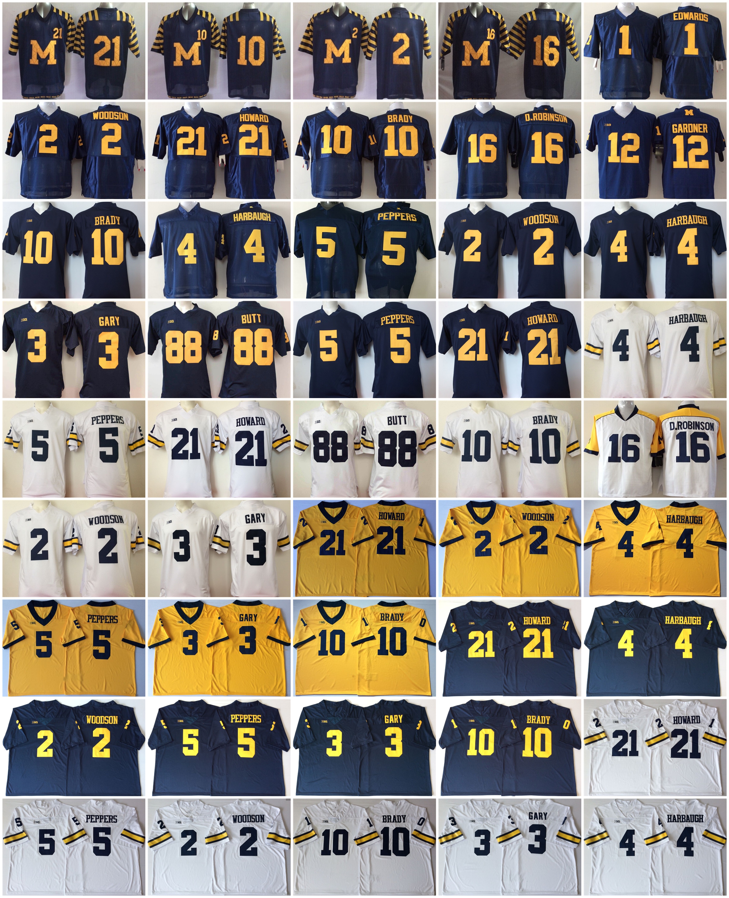 2021 NCAA America Football College Jersey Michigan Wolverines Jerseys 2 Charles Woodson 1 Braylon Edwards 21 Desmond Howard 10 Tom Brady Blue White Color Stitched, As photo
2021 NCAA America Football College Jersey Michigan Wolverines Jerseys 2 Charles Woodson 1 Braylon Edwards 21 Desmond Howard 10 Tom Brady Blue White Color Stitched, As photo