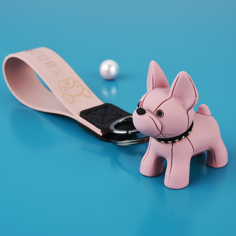 Creativity Lovers Gift Cute French Bulldog Keychain Handbag Pendant Key Chain Ring Jewelry for Decoration