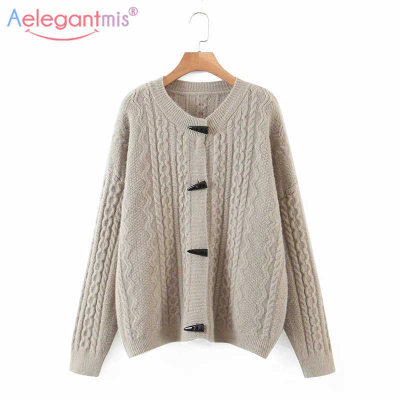Aelegantmis Twist Oversized Knitted Sweater Cardigan Women Loose Cozy Horn Button Korean Coats Casual Warm Elegant Soft Jumpers 210607, Apricot
Aelegantmis Twist Oversized Knitted Sweater Cardigan Women Loose Cozy Horn Button Korean Coats Casual Warm Elegant Soft Jumpers 210607, Apricot
