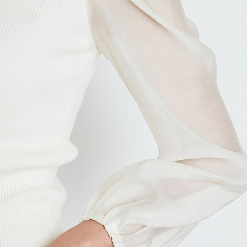 Sweet Sexy V-neck Puff Sleeve All Match Pullovers Chic Mesh Knit Patchwork Sweaters Japan Style Elegant Slim Women Tops 210524