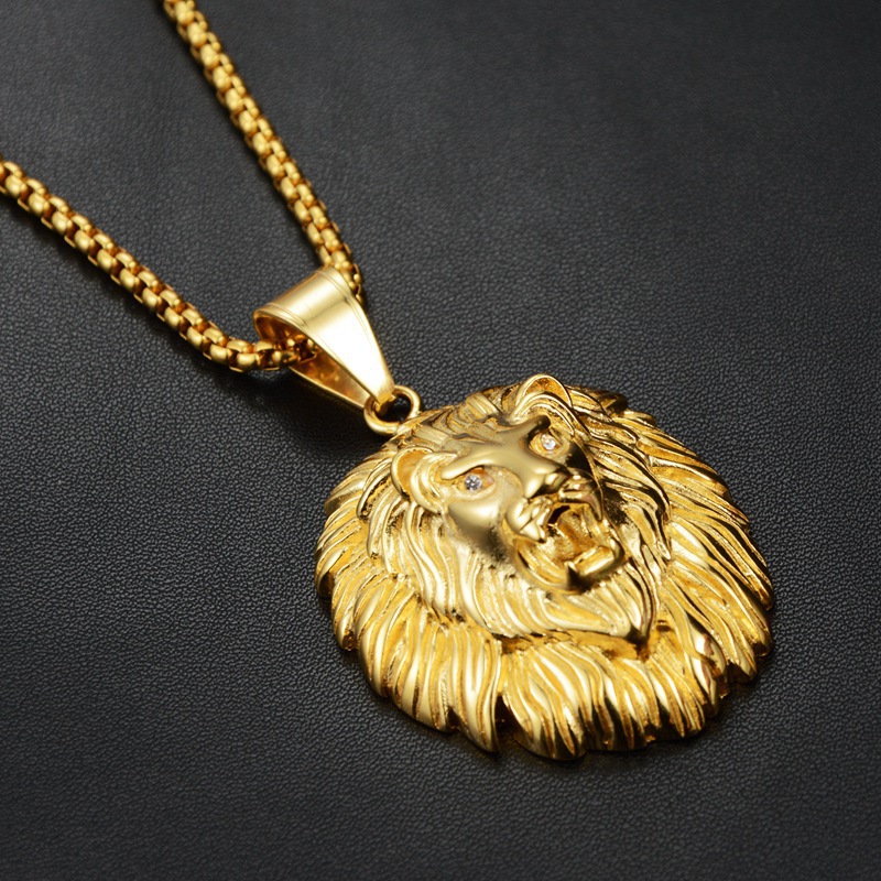 Hiphop Rock Animal Lion Head Necklace Gold Color Chain Necklaces Pendant For Men Fashion Jewelry
Hiphop Rock Animal Lion Head Necklace Gold Color Chain Necklaces Pendant For Men Fashion Jewelry