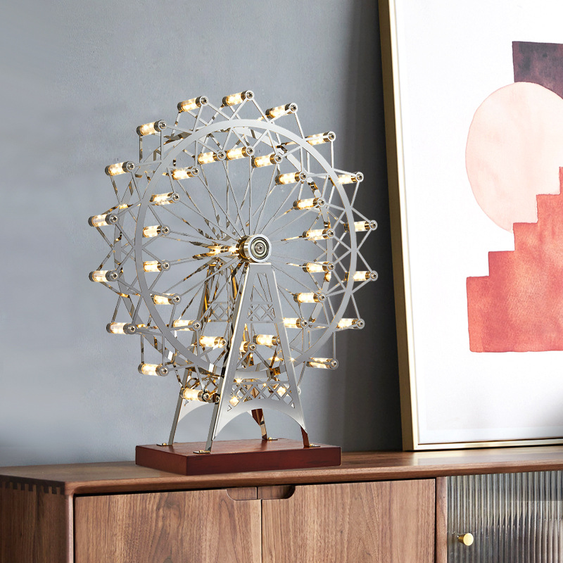 Nordic Personality Ferris Wheel Table Lamp Creative Home Decoration Ornaments Living Room Bedroom TV Cabinet 3D Desk Lighting R382