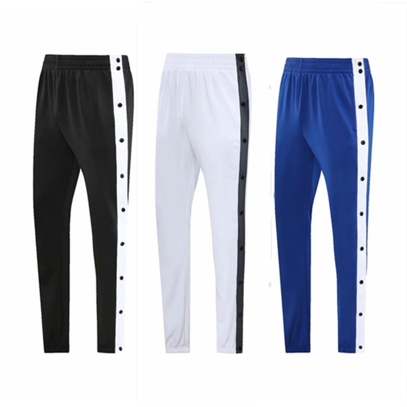 Running Pants Women & Men Button Double Side Opening Training Sports Jogging Fitness Baseball Basketball Court Trousers