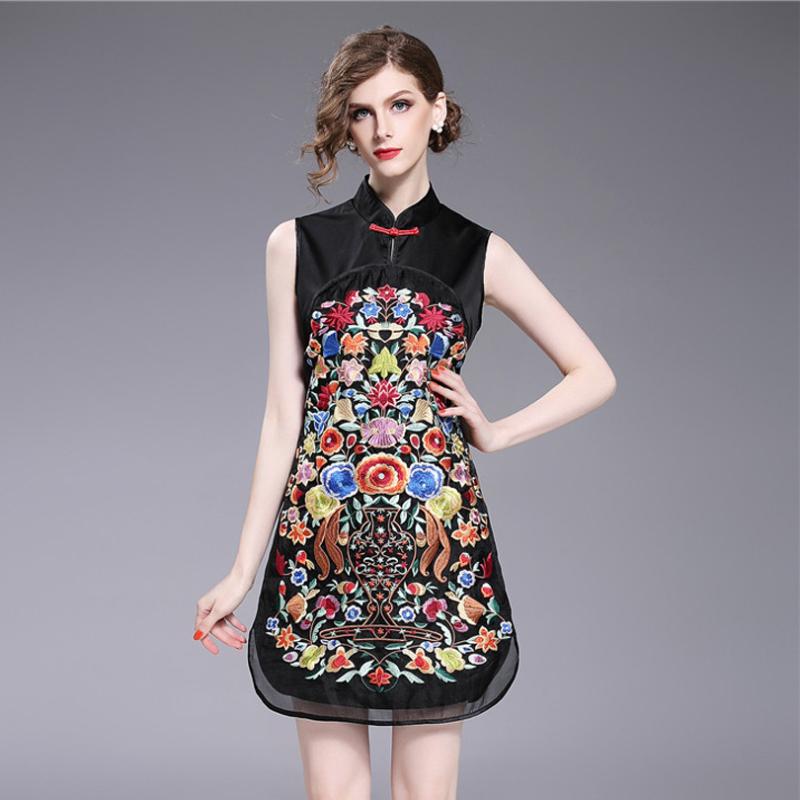 Ethnic Clothing Chinese Year Evening Party Embroidery Dresses Sleeveless Qipao Cheongsam
Ethnic Clothing Chinese Year Evening Party Embroidery Dresses Sleeveless Qipao Cheongsam