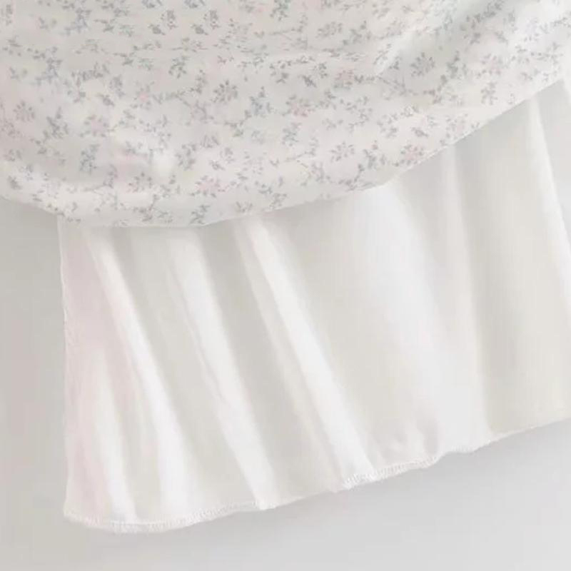 Vintage floral print mini dress women Sexy short sleeve bohemian elegant white party es korean casual vestidos 210521