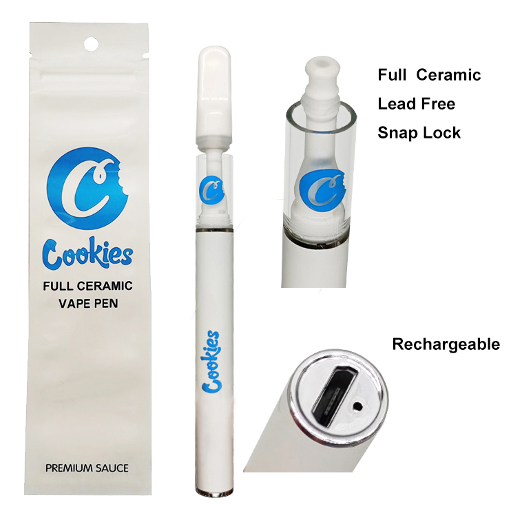 E Cigarettes COOKIES Disposable Full Ceramic Vape Pen Cartridges 290mAh Built-in Battery Bottom Rechargeable 0.5ml Vaporizer Starter Kits Wi
E Cigarettes COOKIES Disposable Full Ceramic Vape Pen Cartridges 290mAh Built-in Battery Bottom Rechargeable 0.5ml Vaporizer Starter Kits Wi