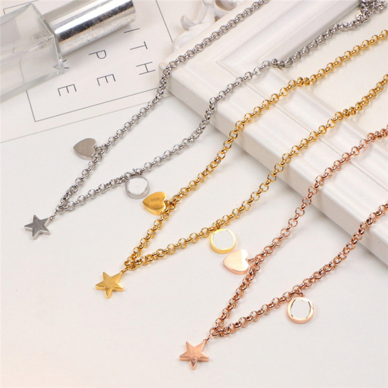 Cute Star Pendant Necklaces Heart Letters Necklace Women Titanium Steel Jewelrys Classic Designer For Girls Jewelry 
Cute Star Pendant Necklaces Heart Letters Necklace Women Titanium Steel Jewelrys Classic Designer For Girls Jewelry