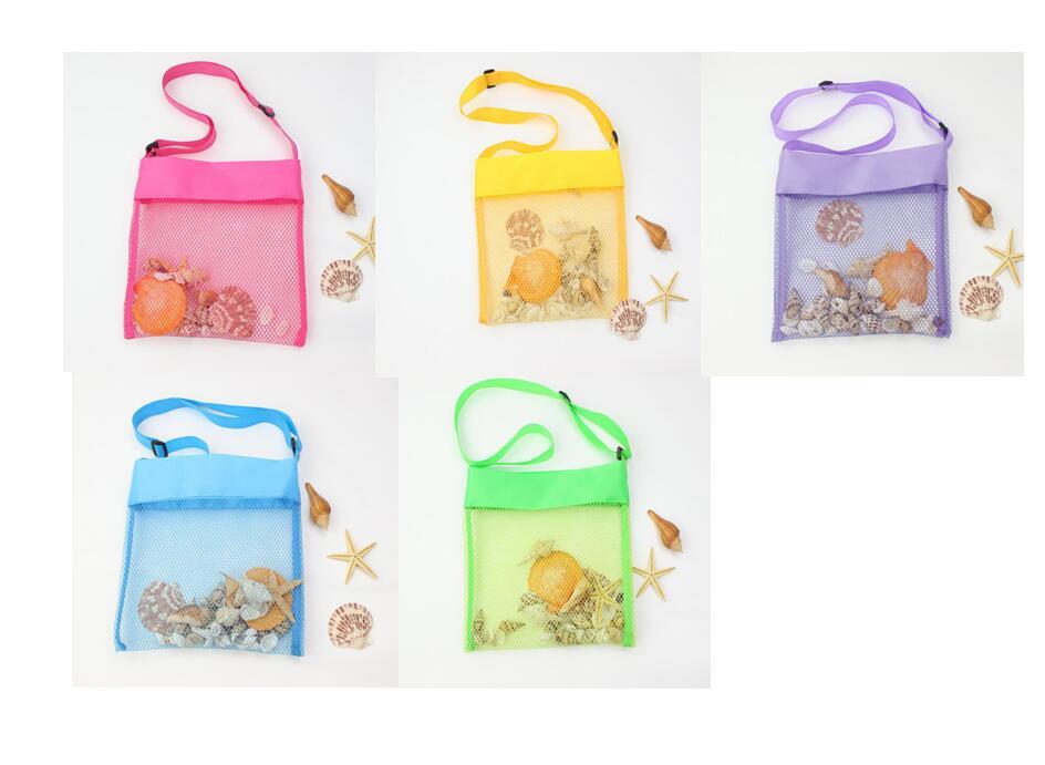 23x23cm Amazing Beach Mesh Bag Portable Kid's Oblique Backpack Children's Fun Pouch Toys Sea Shell Storage Supplies Seafront Comf