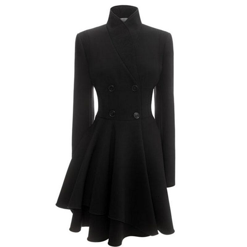 Women's Trench Coats Women Black Gothic Coat Runway A Line Lapel Button Slim Overcoat Outerwear Autumn Fashion Office Ladies Female Long
Women's Trench Coats Women Black Gothic Coat Runway A Line Lapel Button Slim Overcoat Outerwear Autumn Fashion Office Ladies Female Long
