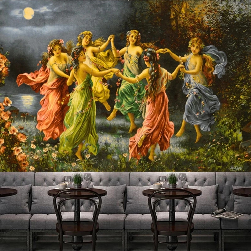 Custom Photo Classic European Hand Painted Character Oil Painting Living Room Bedroom Decoration Mural 3d wallpaper