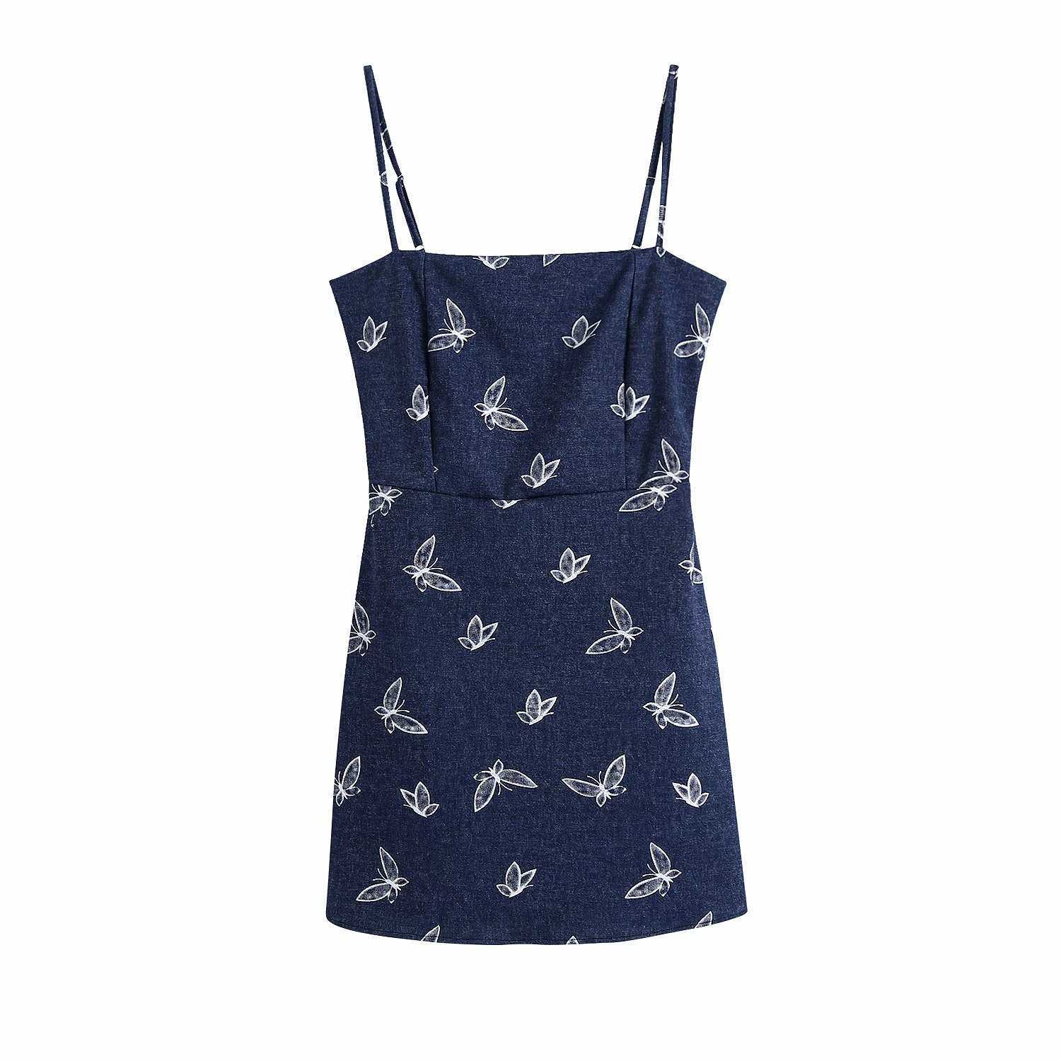 Summer Dress Women elegant Casual Fashion Chic Lady Denim Mini dress Woman robe femme 210709, Butterfly print
Summer Dress Women elegant Casual Fashion Chic Lady Denim Mini dress Woman robe femme 210709, Butterfly print