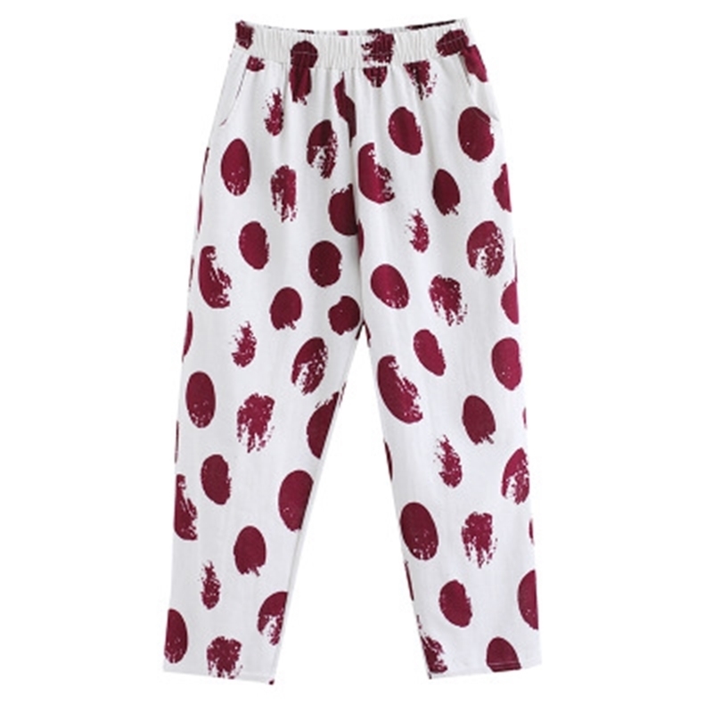Summer Thin Section Casual Loose Pants Ladies Print Elastici Waist Pocket Trouses Woman Large Size Pantalones Mujer Cintura Alt 210604