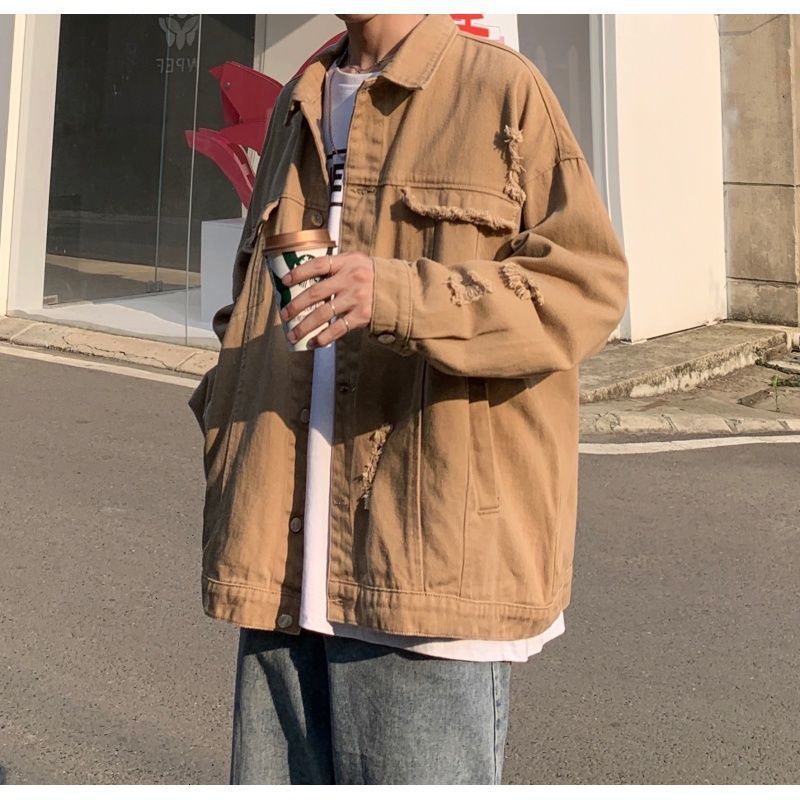 Privathinker Men's Casual Oversize Denim Jacket Korean Streetwear Solid Color Woman Fashion Coats Male Hip Hop Clothing 210506