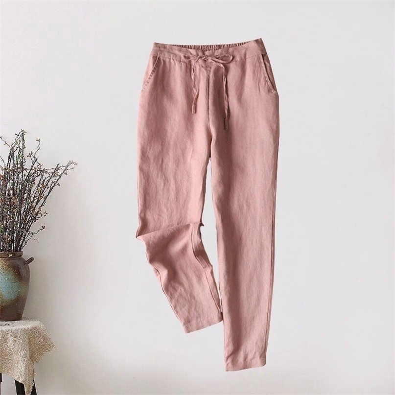ShiMai Female Spring Plus Size Clothing Ankle Woman Trousers S-5xl Ladies Casual Streetwear Oversize Cotton Line Pant 211115