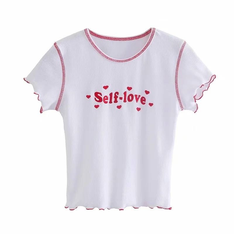Nomikuma Spring Summer Women T-shirts Korean Letters Embroidery Cute Shirt Fashion Short Sleeve O-neck Graphic Tees 6E124 210427