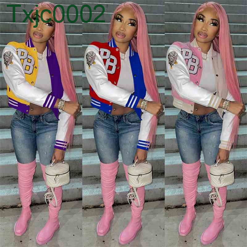 Women Sports Jacket 2022 New Fashion Letter Printed Stand Collar Splicing Baseball Uniform Tops, Mix colors
Women Sports Jacket 2022 New Fashion Letter Printed Stand Collar Splicing Baseball Uniform Tops, Mix colors