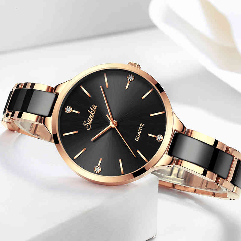 SUNKTA Women Watches Top Brand Luxury Gold Black Ladies Wrist Quartz Watch Stainless Steel Classic Bracelet Female Clock 210517, Gold white
SUNKTA Women Watches Top Brand Luxury Gold Black Ladies Wrist Quartz Watch Stainless Steel Classic Bracelet Female Clock 210517, Gold white
