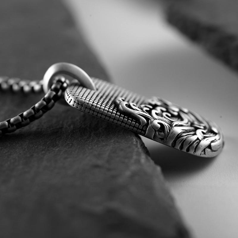 Men Necklace Stainless Steel Vintage Man Ancient Sea Waves Pendants Jewelry 2021 Wholesale Pendant Necklaces