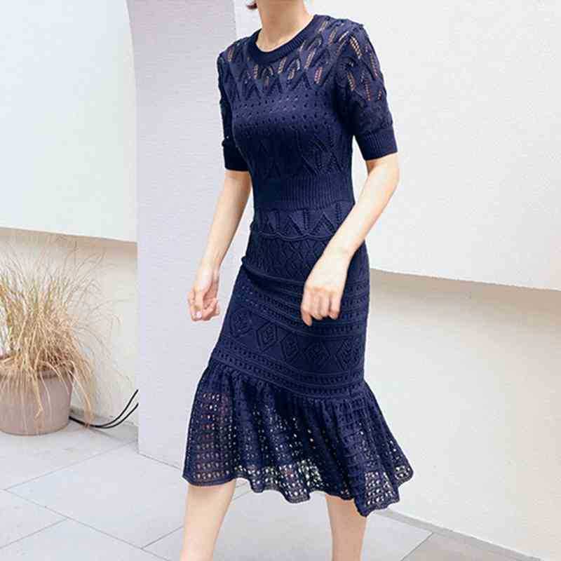 ZAWFL Elegant Woman Hollow-out Knit Dress Round Collar Slim Short Sleeve Crotchet Trumpet Vestidos + Sling 2pcs Set 210525, Picture color
ZAWFL Elegant Woman Hollow-out Knit Dress Round Collar Slim Short Sleeve Crotchet Trumpet Vestidos + Sling 2pcs Set 210525, Picture color