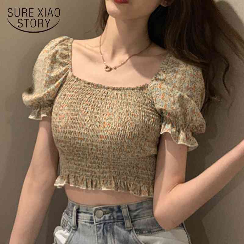 Short Puff Sleeve Print Chiffon Crop Tops For Girls Stretchy Shirt Summer Sweet Ruffle Square Collar Cropped Blouses Women 10157 210527, Black
Short Puff Sleeve Print Chiffon Crop Tops For Girls Stretchy Shirt Summer Sweet Ruffle Square Collar Cropped Blouses Women 10157 210527, Black