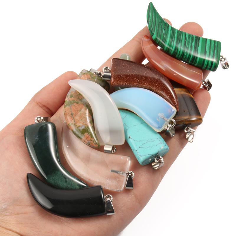 Charms Natural Crystal OX Horn Shape Pendant 40mm Tiger Eye Opal Stone Beads For Jewelry Making Supplies DIY Charm Necklace 1pc, Bronze;silver
Charms Natural Crystal OX Horn Shape Pendant 40mm Tiger Eye Opal Stone Beads For Jewelry Making Supplies DIY Charm Necklace 1pc, Bronze;silver