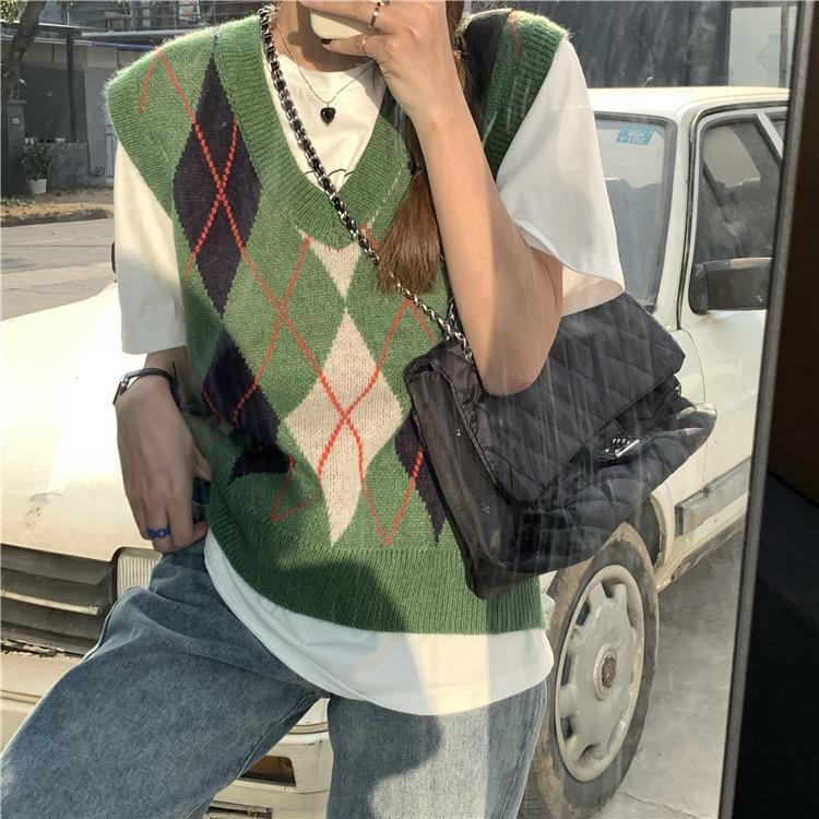 Women's Vests Knitted Sweaters For Women Fashion 2021 Autumn Winter Clothes Casual Plaid Sweater Vest Pullovers White Blue Pink Gray
Women's Vests Knitted Sweaters For Women Fashion 2021 Autumn Winter Clothes Casual Plaid Sweater Vest Pullovers White Blue Pink Gray