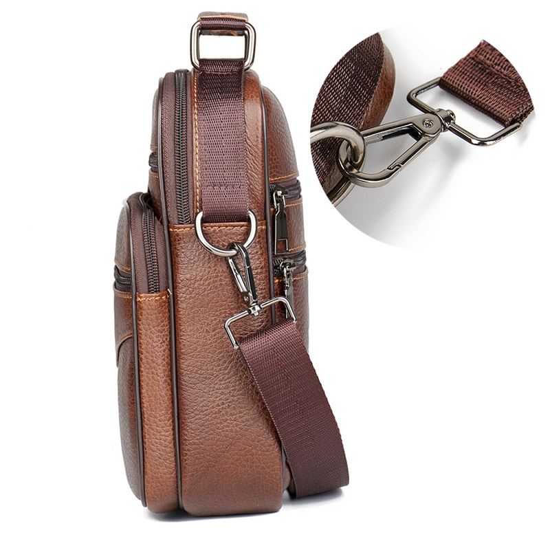 Handbag Men Genuine Leather Small Male Fashion Shoulder High Quality Cowhide Crossbody Briefcase Tote