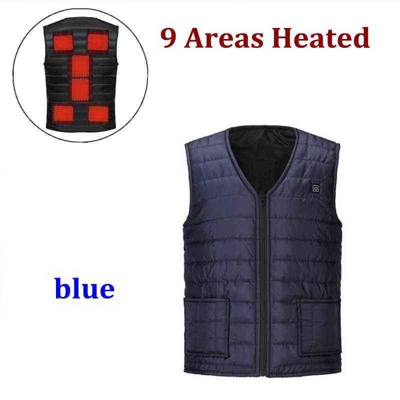 Men Autumn winter Smart Heated Cotton Vest USB Infrared Electric Heating Vest Women Outdoor Flexible Thermal Winter Warm Jacket 211119