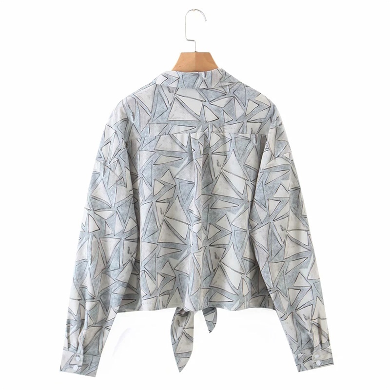 Spring Autumn Fashion Turn-down Collar Printing Single-breasted Long Sleeve Elegant Women's Shirt 210520