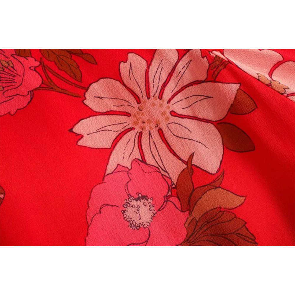 Women Dress Floral Printed Bow-Neck Long Sleeves Lined Mini Dress Femme Robe Ropa Mujer Vestidos 210709