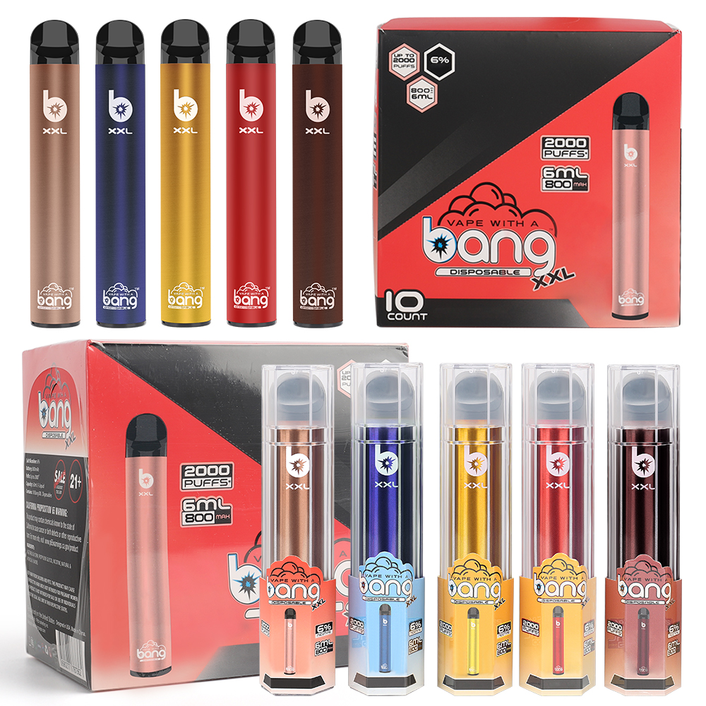 Bang XXL XXTRA 2000Puffs Disposable Vape Pen Puff Bar 800mAh Battery E Cigarettes Starter Pods Vapors Cartridges Vapes Wholesale Vaporizer
Bang XXL XXTRA 2000Puffs Disposable Vape Pen Puff Bar 800mAh Battery E Cigarettes Starter Pods Vapors Cartridges Vapes Wholesale Vaporizer