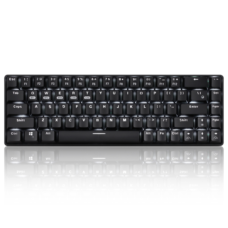 68 Keys Bluetooth 5.0/2.4G/Wired Three Mode LED Backlit Mechanical Keyboard