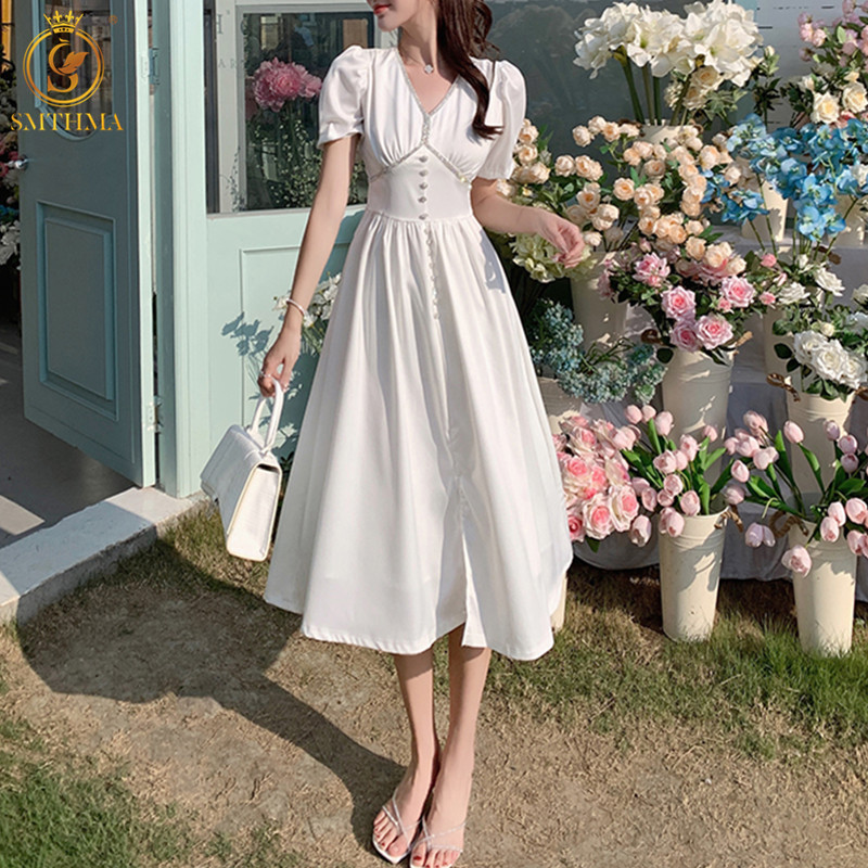 Fashion Women' Luxurious Diamond V-Neck Summer Dress Female Puff Sleeve Elegant Party Midi White 210520, Picture color
Fashion Women' Luxurious Diamond V-Neck Summer Dress Female Puff Sleeve Elegant Party Midi White 210520, Picture color