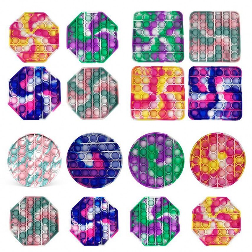 Multicolor Fidget Toy Sensory Push Bubble Board Game Sensory Toy Anxiety Stress Reliever Kids Adults Autism Special Needs Sale/Wh