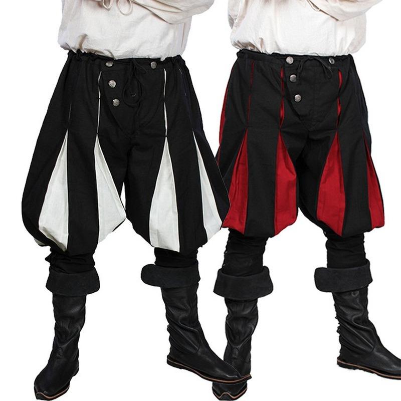 Lugentolo Vintage Bloomers Wide Leg Pants Mens Performance Stage MID Waist Loose Spring Men Men's