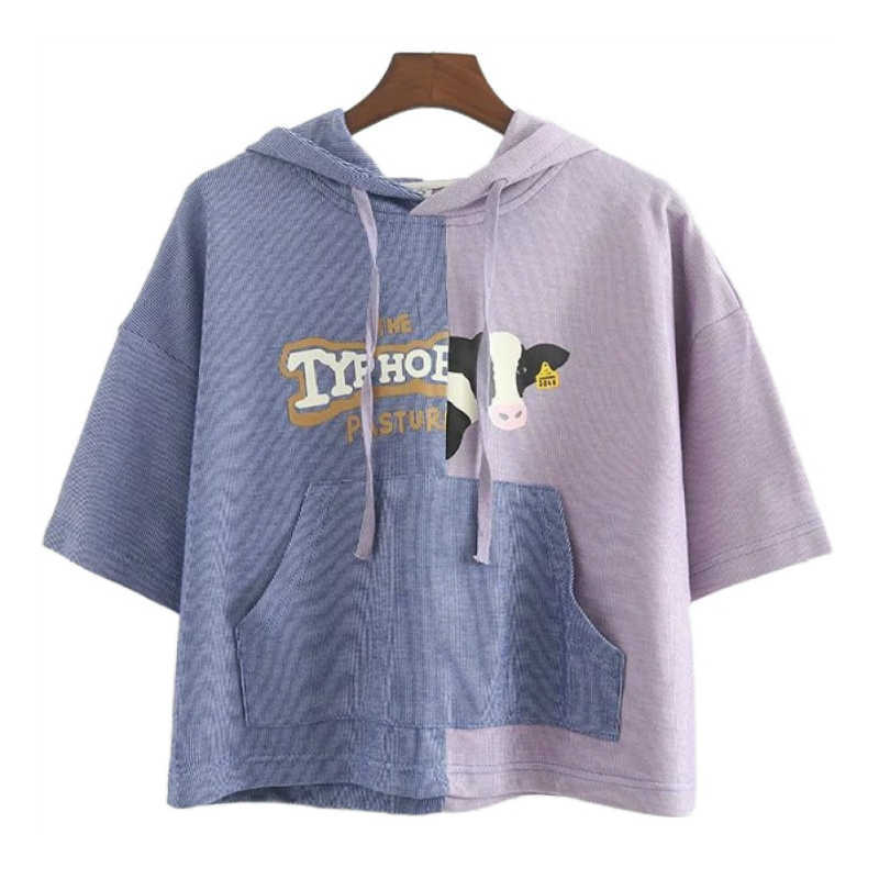 Women Cartoon Print Drawstring Crop Hoodies Contrast Color Pocket Hooded Sweatshirts Spring Short Sleeve Cotton Pullovers 210526, Blue
Women Cartoon Print Drawstring Crop Hoodies Contrast Color Pocket Hooded Sweatshirts Spring Short Sleeve Cotton Pullovers 210526, Blue