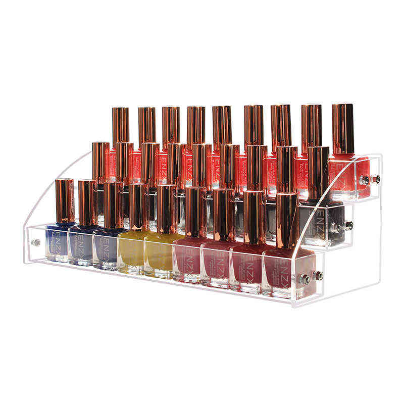Acrylic Nail Polish Display Organizer 2-3-4-5-6-7 Layer Manicure Cosmetics Jewelry Display Stand Holder Clear Acrylic Makeup Box 211110