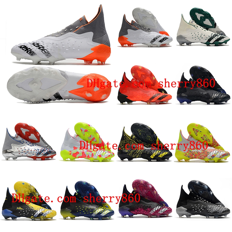 2021 arrivals quality mens soccer Shoes PREDATOR FREAK FG football cleats Whitespark scarpe da calcio Firm Ground Boots Tacos de futbol, As picture 4