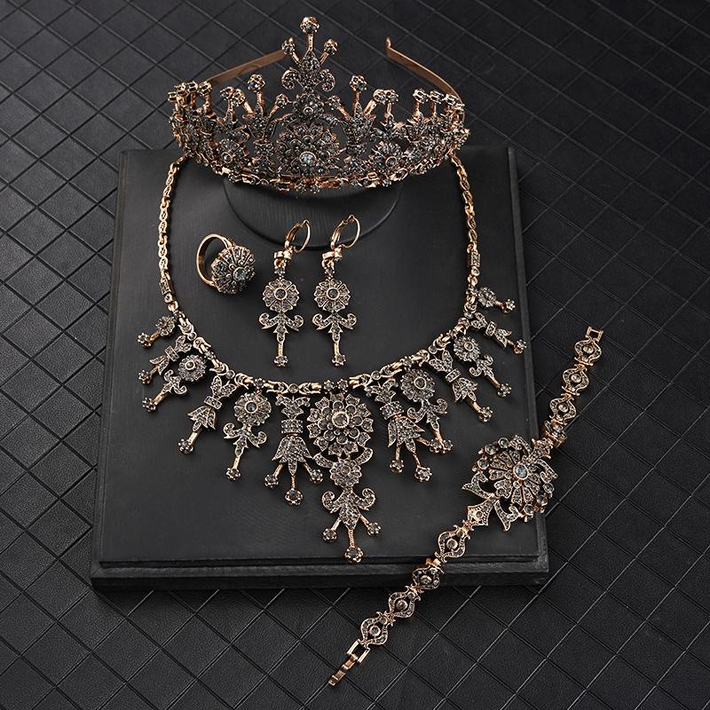Earrings & Necklace Turkish Wedding Jewelry Set Ladies Necklet Bracelet Ring Crown Arab Bronze Bride Gift, As pic
Earrings & Necklace Turkish Wedding Jewelry Set Ladies Necklet Bracelet Ring Crown Arab Bronze Bride Gift, As pic