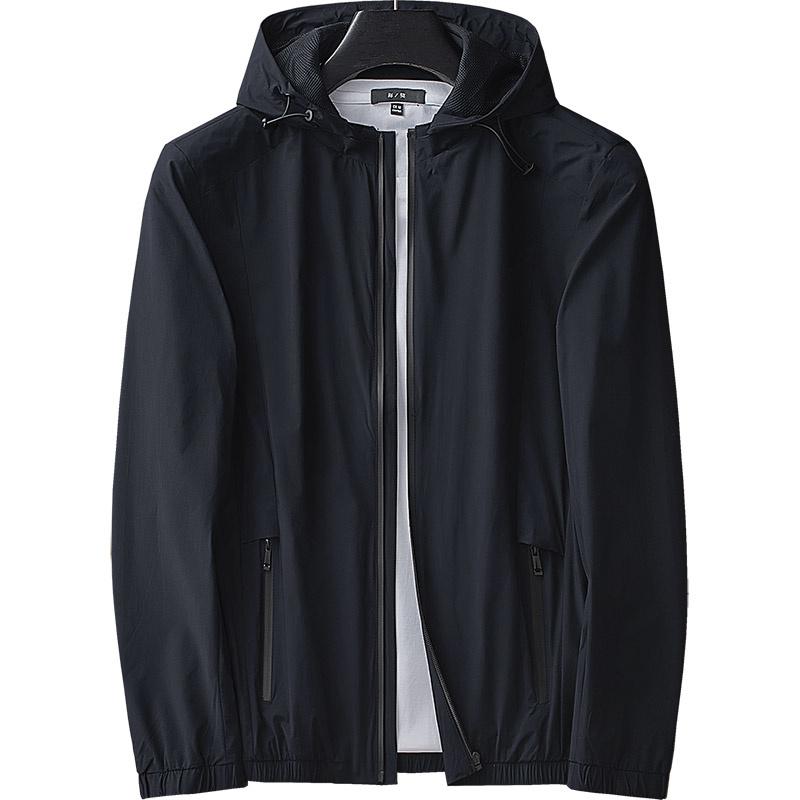 Men's Jackets Rubber Pressing Craft Jacket Young Fashion Casual Detachable Hat Spring Autumn Coat