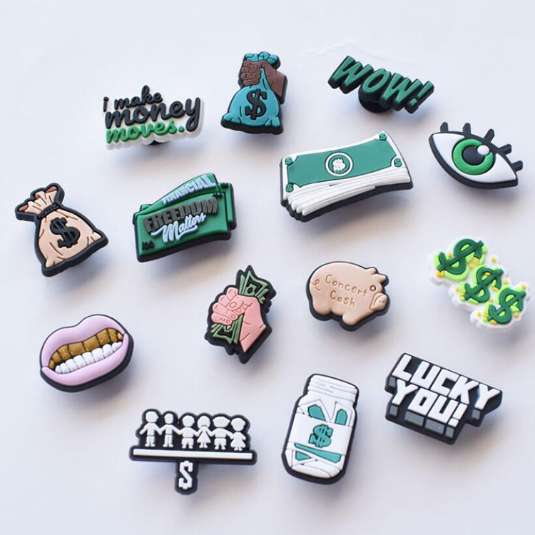 MOQ=100PCS Wholesale US Dollar Theme Shoe Charms PVC Soft Rubber Charm Accessories Fast Delivery Xmas Party Gift
MOQ=100PCS Wholesale US Dollar Theme Shoe Charms PVC Soft Rubber Charm Accessories Fast Delivery Xmas Party Gift