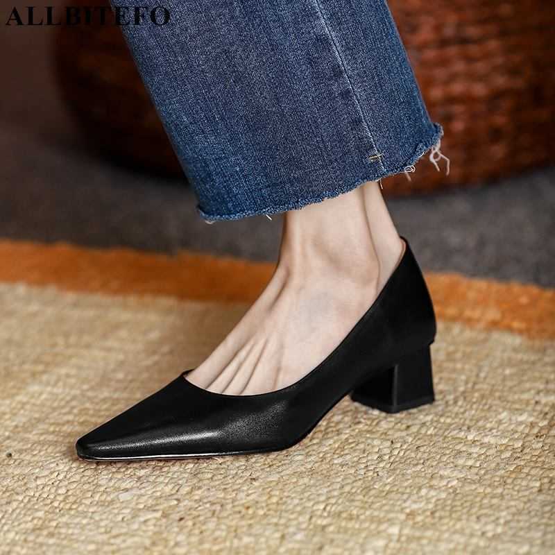 ALLBITEFO Thick heels genuine leather high heels shoes autumn/spring women heels shoes party women shoes zapatos de mujer 210611, As picture
ALLBITEFO Thick heels genuine leather high heels shoes autumn/spring women heels shoes party women shoes zapatos de mujer 210611, As picture