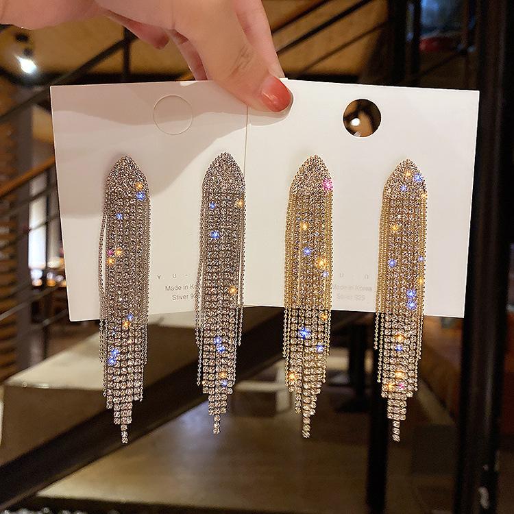 Dangle & Chandelier 2022 Exaggerated Full Rhinestone Chain Tassel Long Drop Earrings For Women Fashion Bijoux Luxury Party Earings Gifts, Silver
Dangle & Chandelier 2022 Exaggerated Full Rhinestone Chain Tassel Long Drop Earrings For Women Fashion Bijoux Luxury Party Earings Gifts, Silver