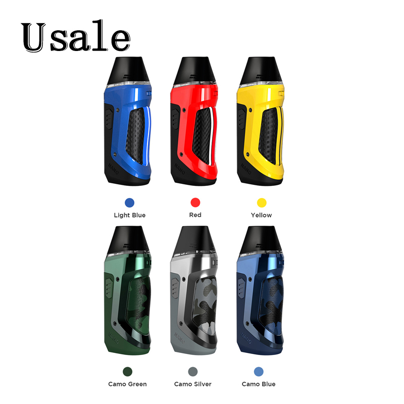 Geekvape Aegis Nano Pod Kit 800mAh Builtin Battery with 2ml Cartridge 0.6ohm1.2ohm Coil 30W Vapor Device Tri-proof Technology 100% Original, Light blue
Geekvape Aegis Nano Pod Kit 800mAh Builtin Battery with 2ml Cartridge 0.6ohm1.2ohm Coil 30W Vapor Device Tri-proof Technology 100% Original, Light blue