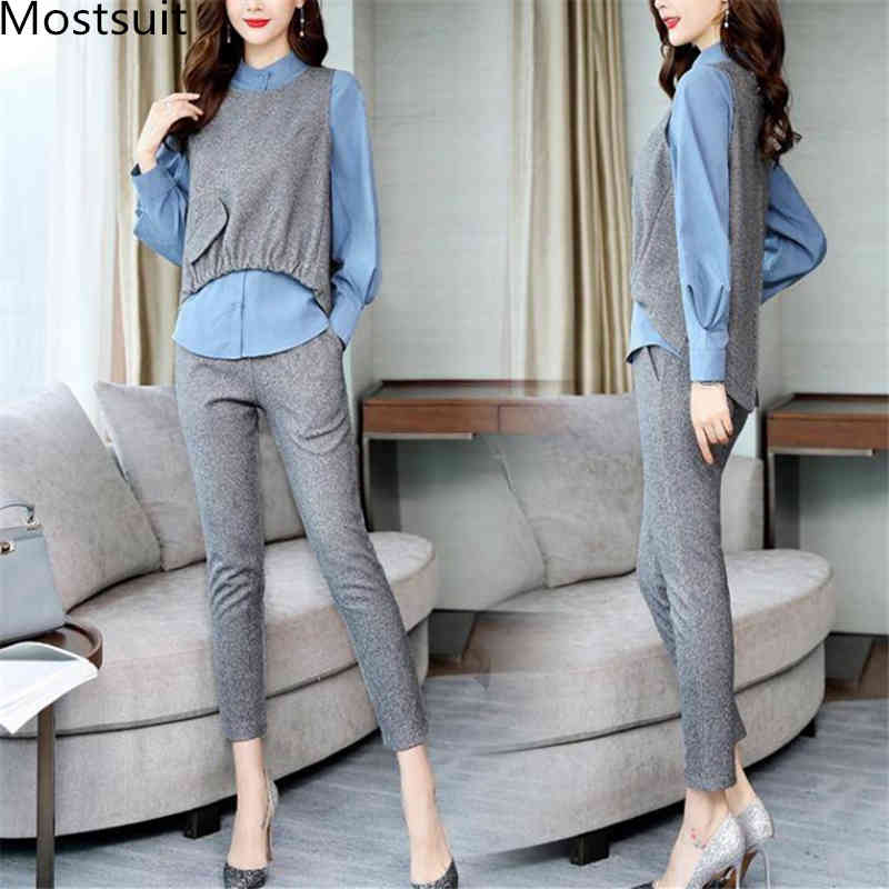 Autumn Office 3 Piece Sets Outfits Women Plus Size Shirt+vest+pants Suits Elegant Korean Casual Women's Femme 210518, Coffee
Autumn Office 3 Piece Sets Outfits Women Plus Size Shirt+vest+pants Suits Elegant Korean Casual Women's Femme 210518, Coffee
