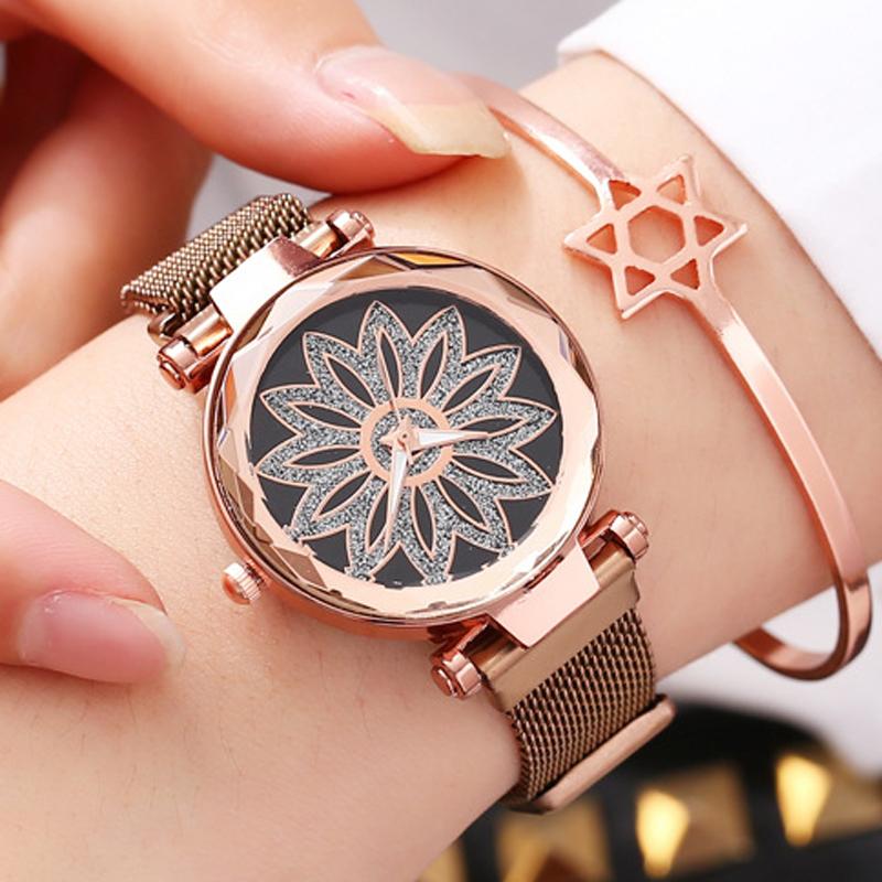 Wristwatches 2021 Fashion Flowers Watch Women Magnet Watches Luxury Rose Gold Mesh Band Qaurtz Wristwatch Clock Relogio Feminino, Red
Wristwatches 2021 Fashion Flowers Watch Women Magnet Watches Luxury Rose Gold Mesh Band Qaurtz Wristwatch Clock Relogio Feminino, Red