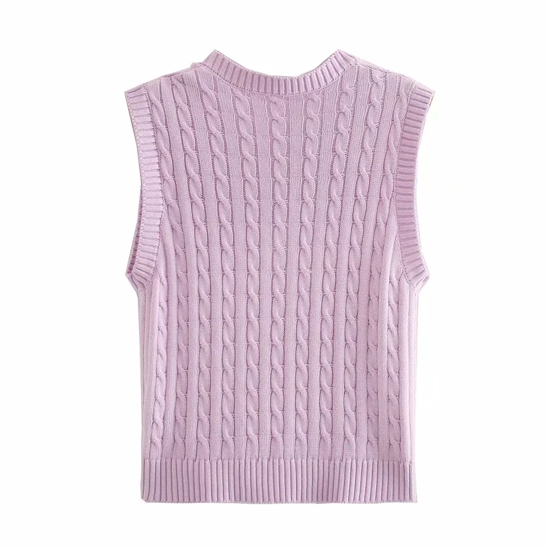 vintage female kints summer purple soft women knitwears rayon v neck ladies knitted sweaters sleeveless knitwear 210430