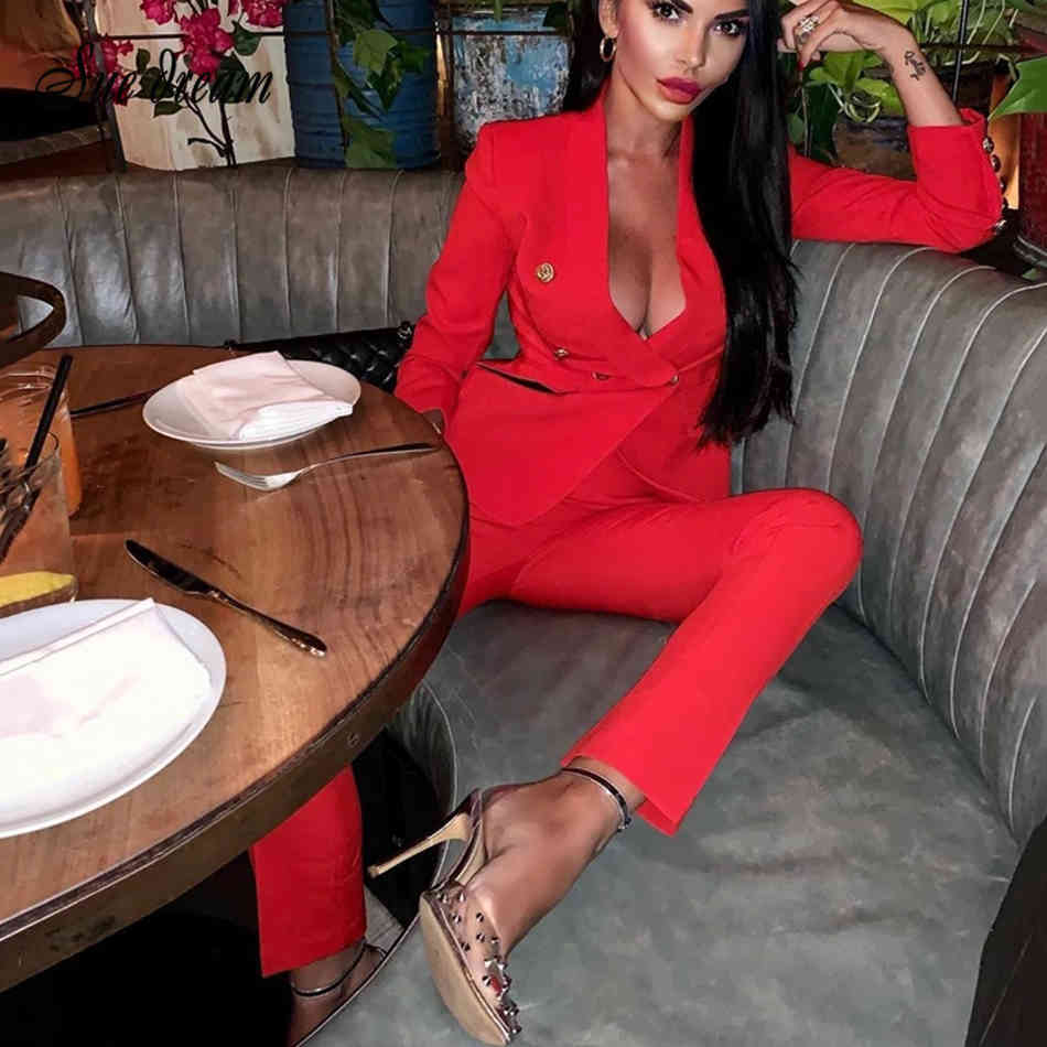 Women's 2 Piece Two-Piece Set Summer Red Pink Blazer Button Long Sleeve V-neck Coat & Pants Bodycon Club Party 210519
Women's 2 Piece Two-Piece Set Summer Red Pink Blazer Button Long Sleeve V-neck Coat & Pants Bodycon Club Party 210519