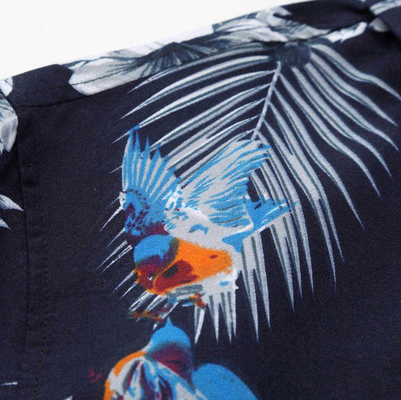 Men's Beach Floral Print Casual Cotton Button Up Long Sleeve Shirts 5XL 6XL 7XL 210528