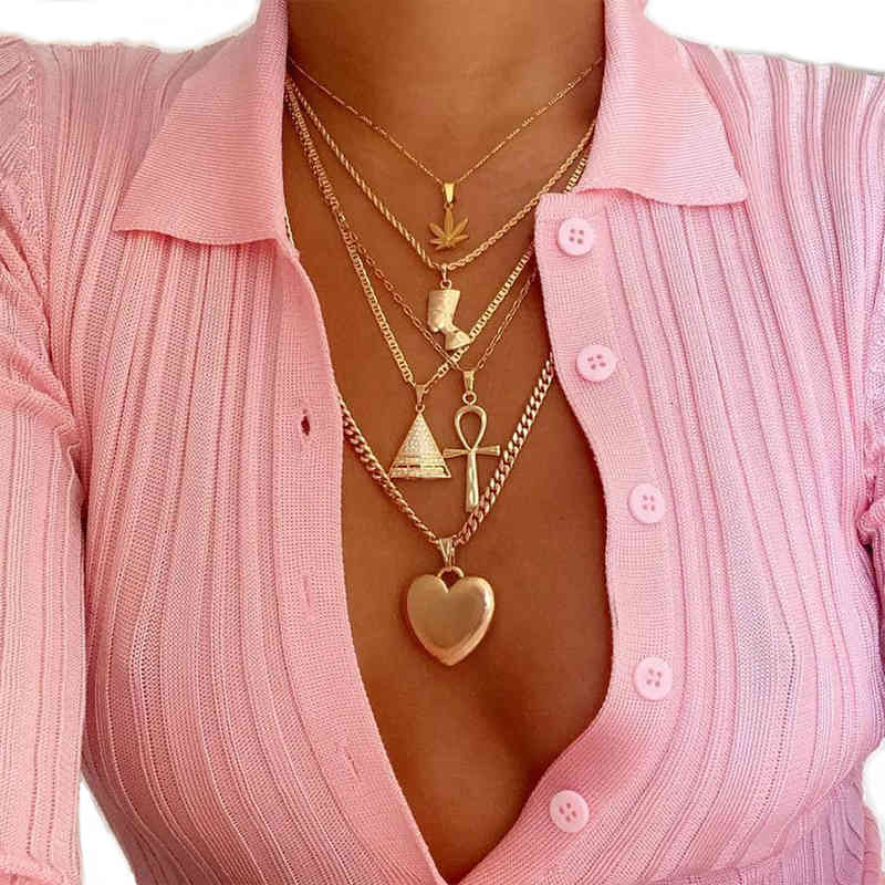 5 Pcs/set Women Punk Peach Heart Cross Triangle Leaf Portrait Pendant Multilayer Clavicle Chain Beach Necklaces Jewelry Gifts, Silver
5 Pcs/set Women Punk Peach Heart Cross Triangle Leaf Portrait Pendant Multilayer Clavicle Chain Beach Necklaces Jewelry Gifts, Silver